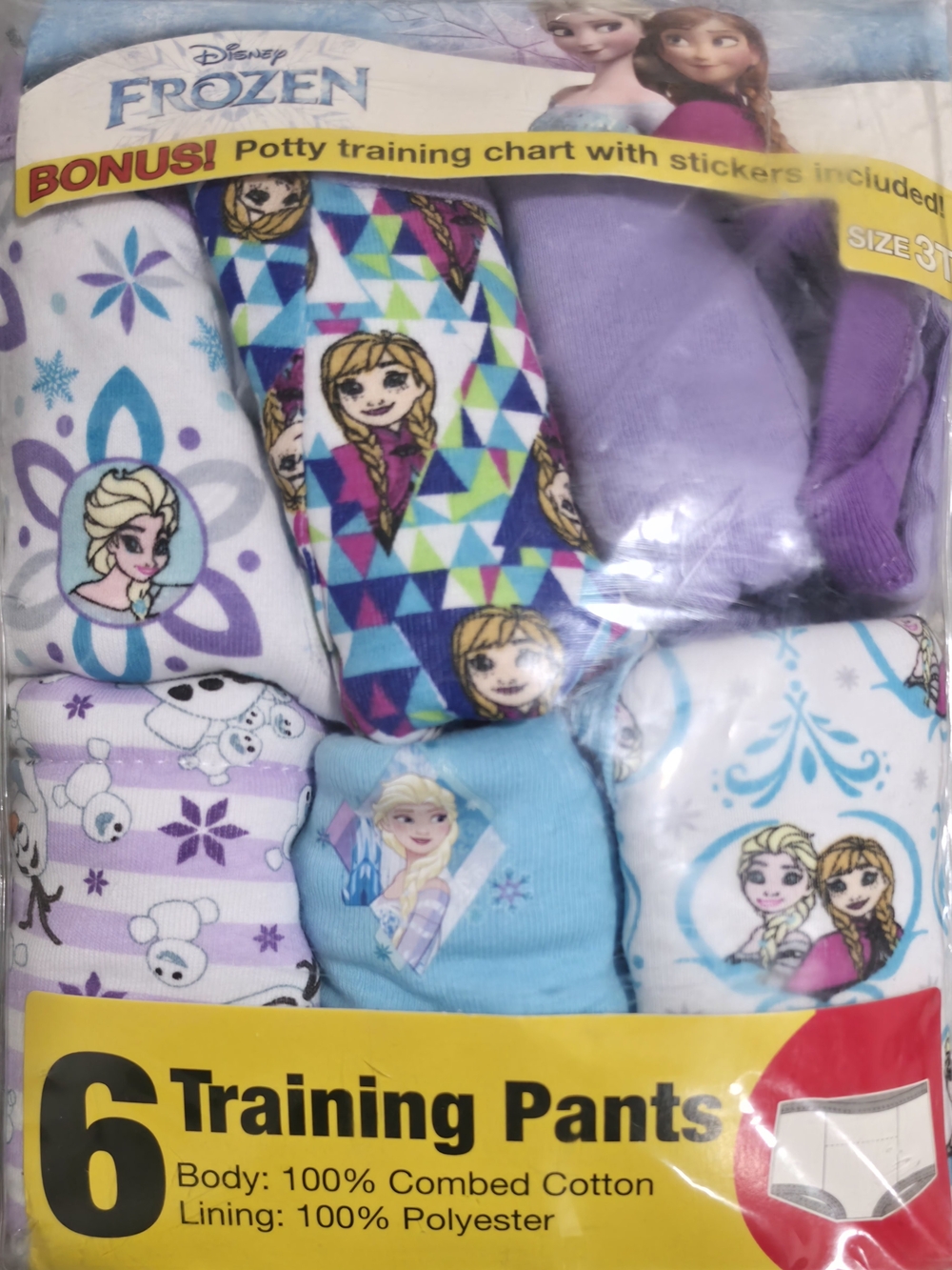 Disney Frozen Girls Training Pants - Purple, Blue, White & Teal